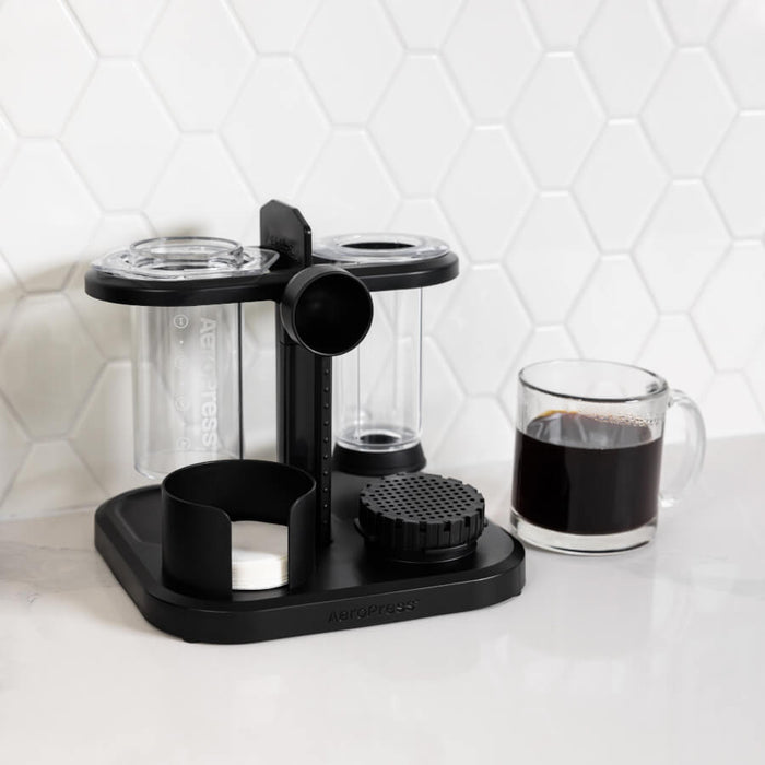 AeroPress Clear Coffee Maker & Organizer Stand Bundle