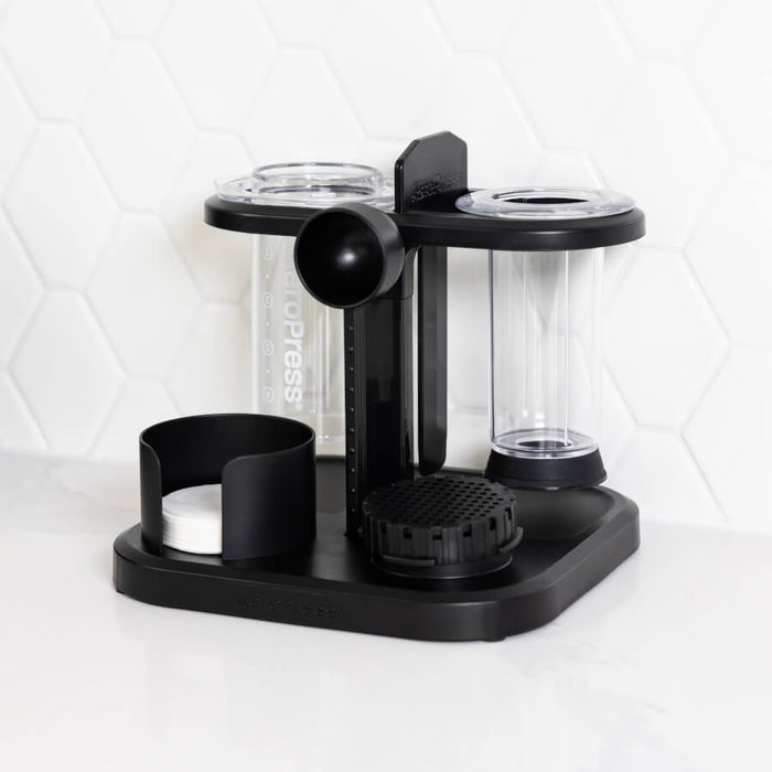 AeroPress Clear Coffee Maker & Organizer Stand Bundle