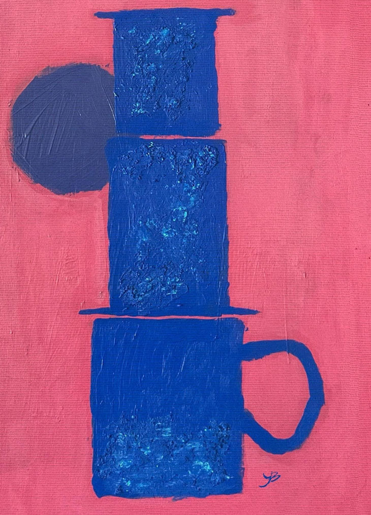 Blue and red AeroPress Drawinf