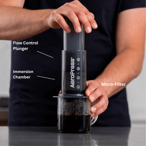 AeroPress Original Coffee Maker in use