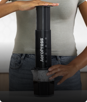 AeroPress XL being used in kitchen