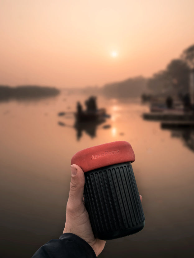 AeroPress Go next to river