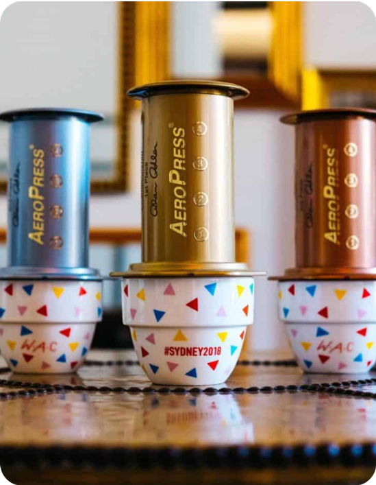 World AeroPress Championship trophies