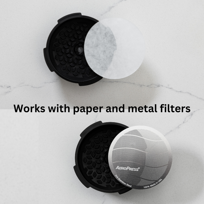 AeroPress Go Travel Coffee Maker & Flow Control Filter Cap Bundle