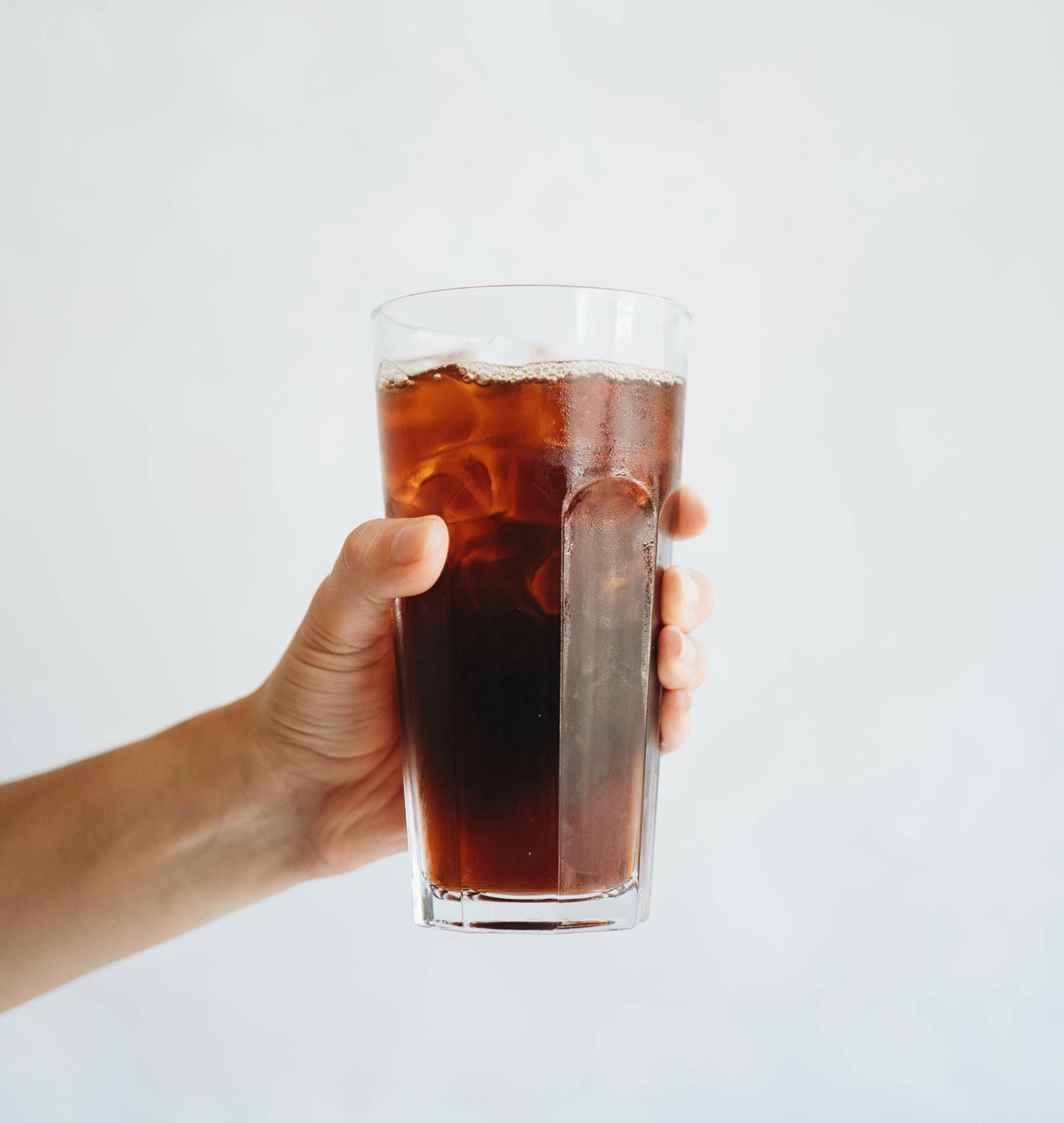 glass of cold brew coffee with ice