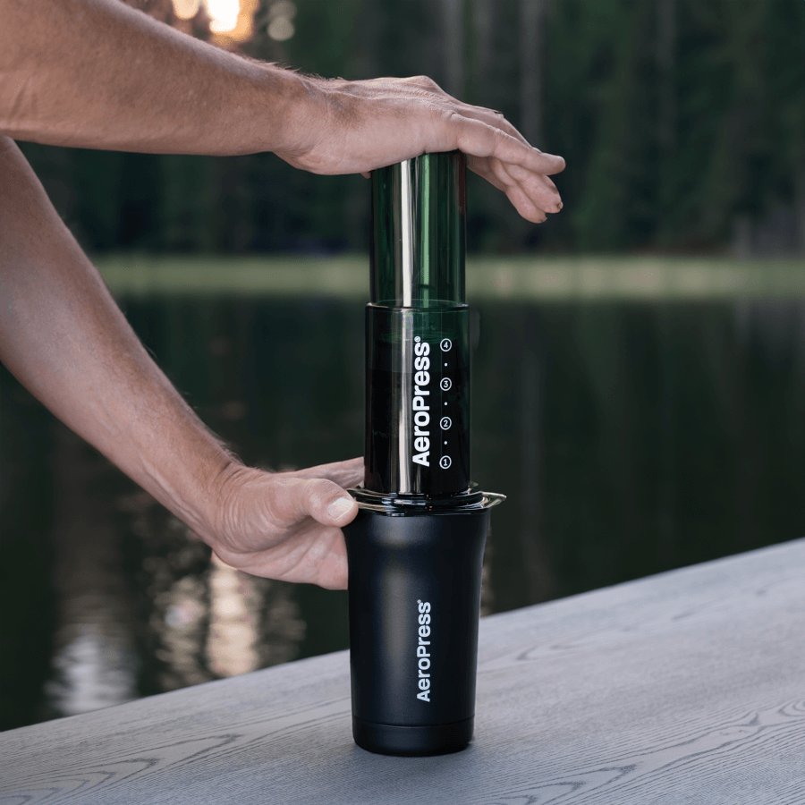 AeroPress Cream Travel Coffee Tumbler #color_black