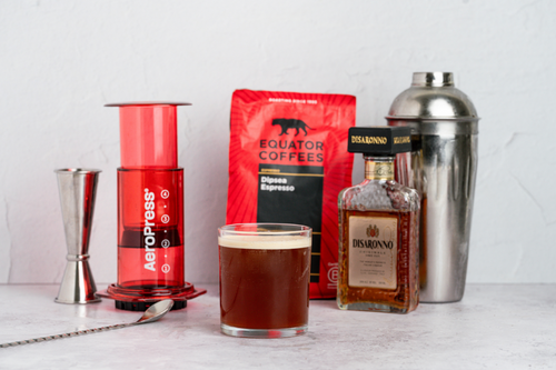 AeroPress Clear Red  Tropical Coffee Amaretto Sour