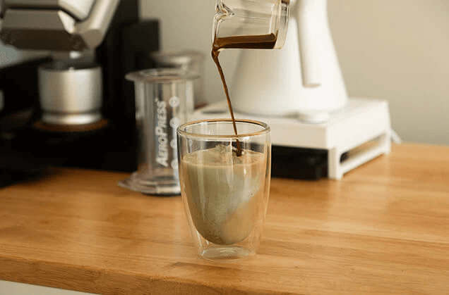 Iced Matcha Coffee AeroPress Latte