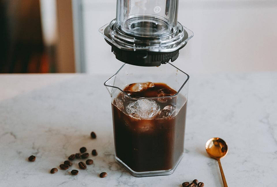 Instant cold brew XL size in AeroPress carafe