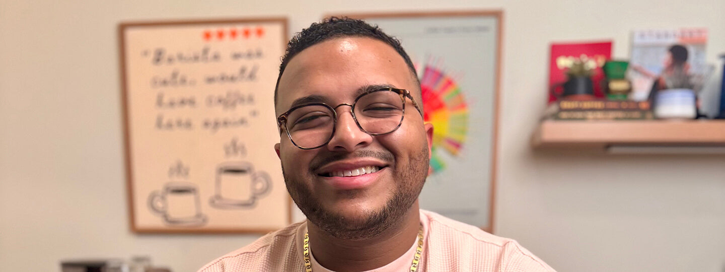 Chris Calcano in a coffee lab