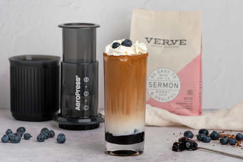 AeroPress Go Blueberry Iced Latte