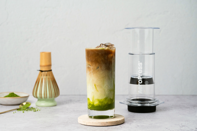 Iced Matcha AeroPress Latte