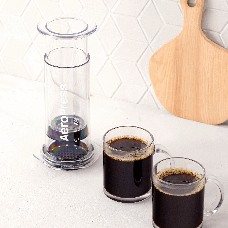 AeroPress  Clear XL with 2 cups of coffee