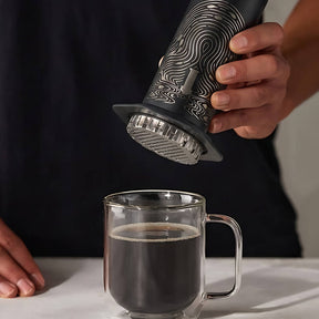 AeroPress Steel LE with coffee cup #color_limited edition