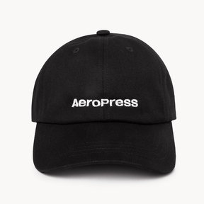 Black cap with AeroPress logo on a white background #color_black