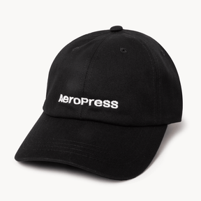 Black cap with AeroPress logo on a white background #color_black