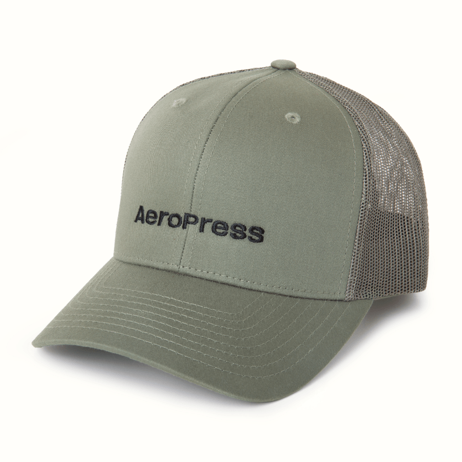Green cap with AeroPress logo on a white background #color_green