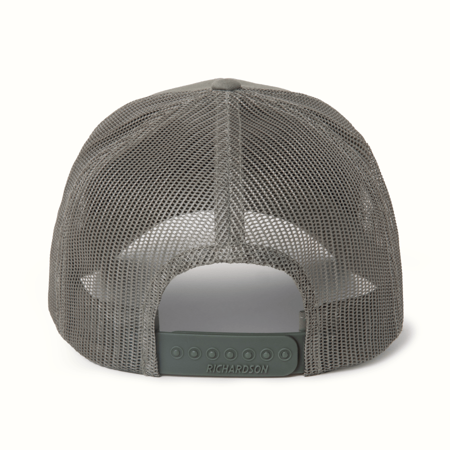 Back view of a green mesh cap on a white background #color_green