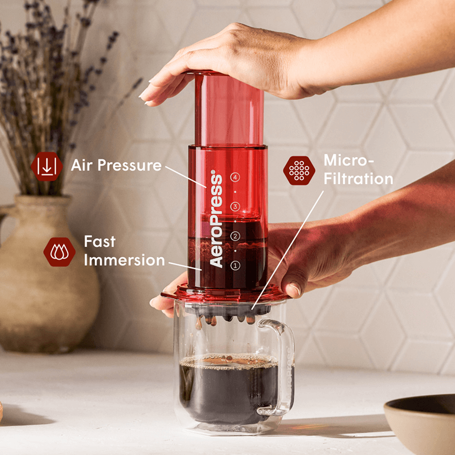 Clear Red AeroPress Coffee Press   #color_red