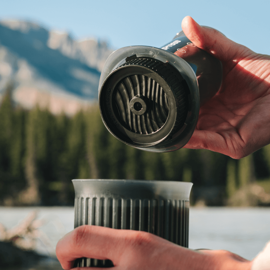 AeroPress Go Coffee Maker, Stainless Steel Filter, & Flow Control Filter Cap Bundle