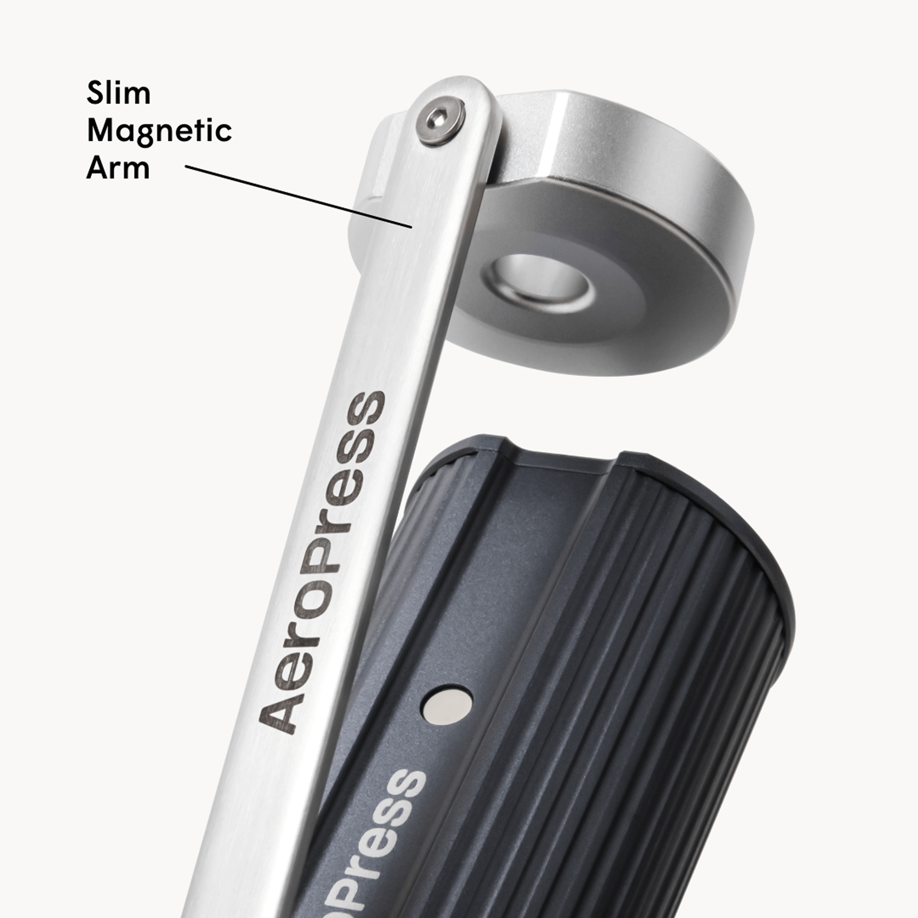 AeroPress Manual Coffee Grinder showing the handle