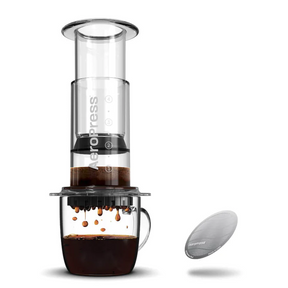 AeroPress Coffee Maker - Clear and AeroPress Stainless Steel Filter