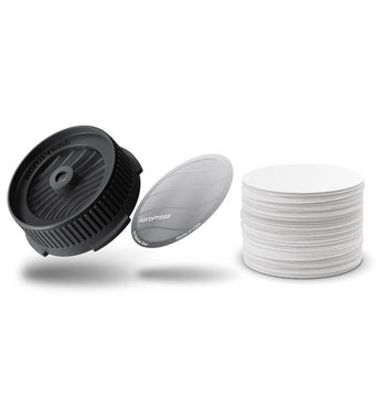 AeroPress Flow Control Filter Cap, Stainless Steel Filter, and Paper Micro-Filters BundleAeroPress Flow Control Filter Cap, Stainless Steel Filter, and Paper Micro-Filters Bundle