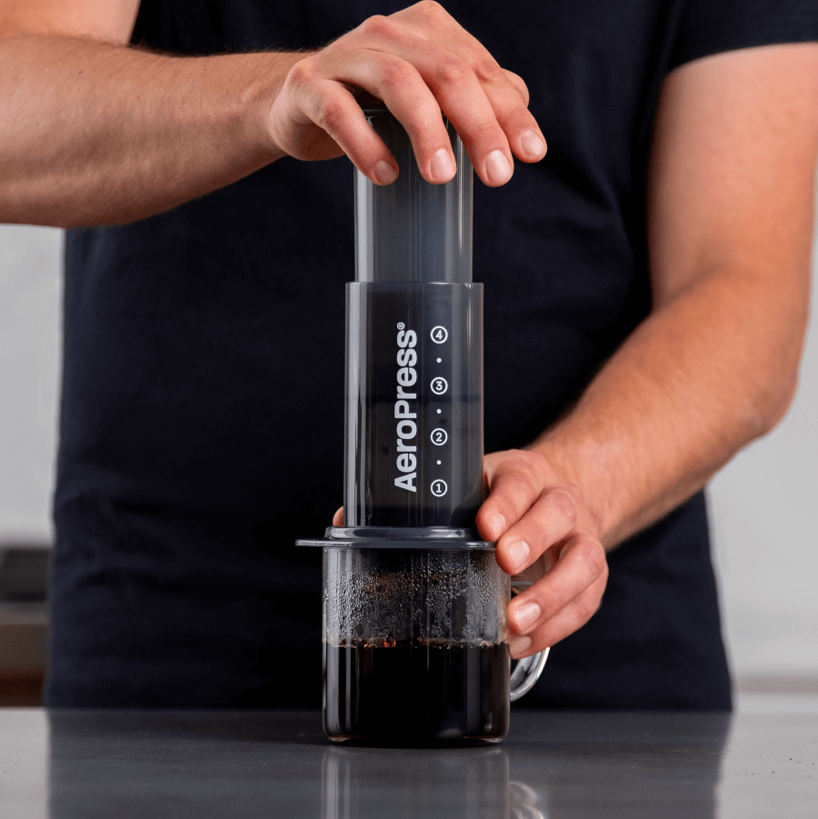 AeroPress Original Coffee Maker in use