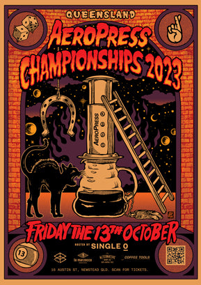 Queensland AeroPress Championship 2023 poster