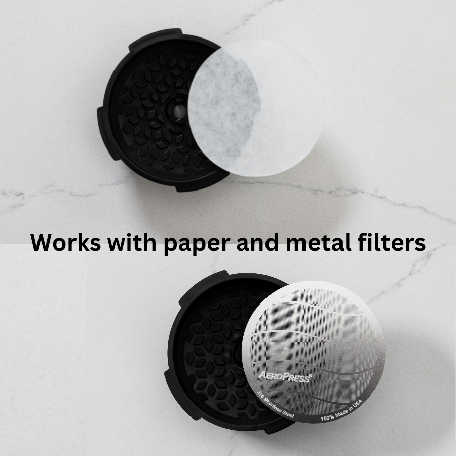 AeroPress Paquete de tapa de filtro de control de flujo y filtro